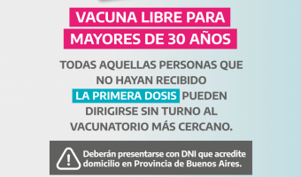 LA PROVINCIA DISPONE VACUNACIN LIBRE PARA MAYORES DE 30 AOS